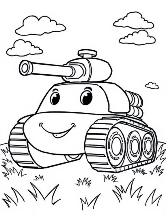 cartoon tank coloring page