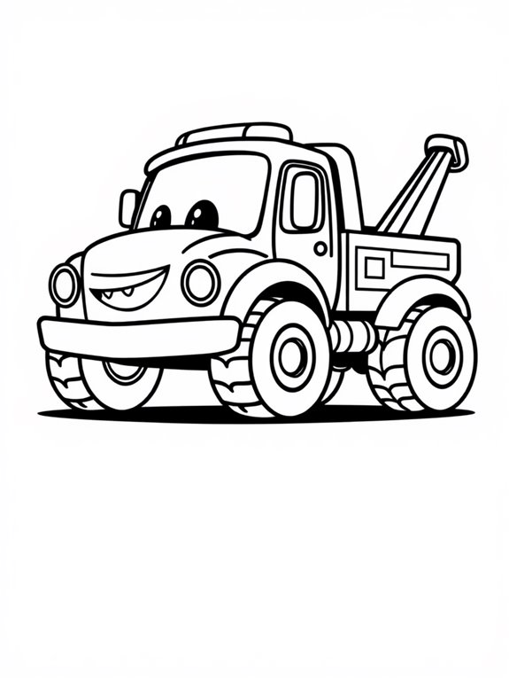 cartoon tow truck art