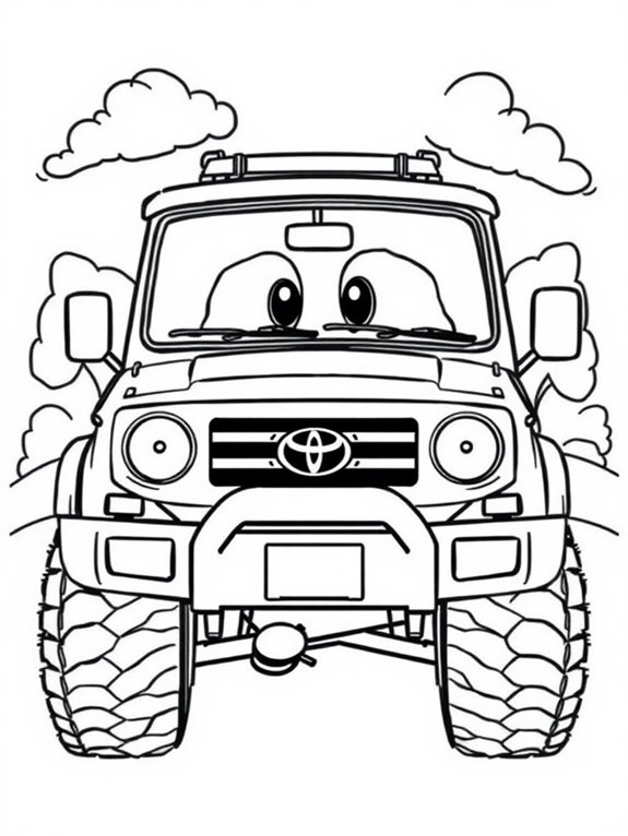 cartoon toyota land cruiser