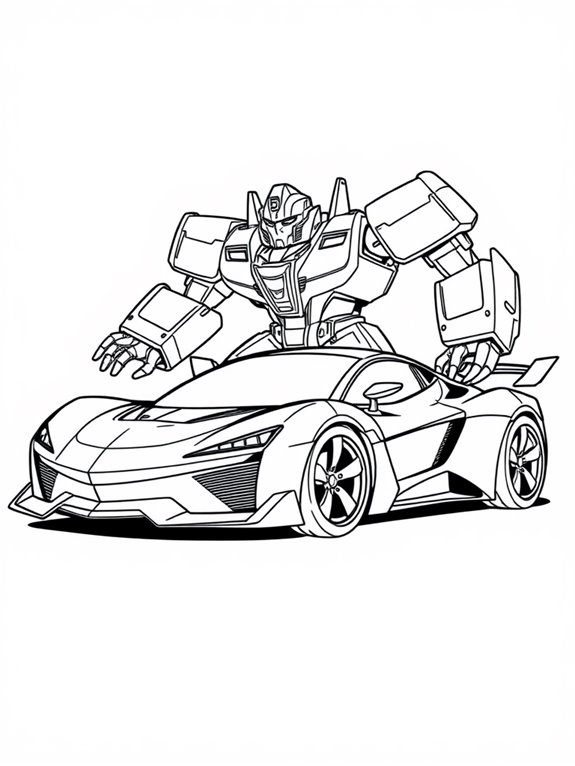 cartoon transformers car coloring