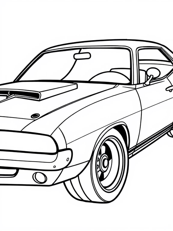 cartoonish classic muscle car