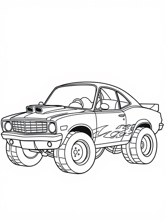 cartoonish muscle car illustration