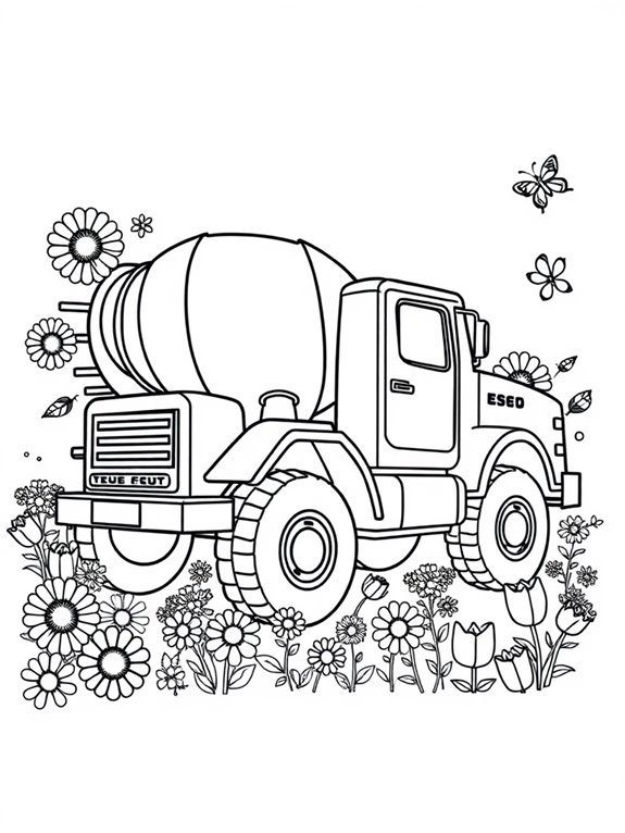 cement mixer truck illustration