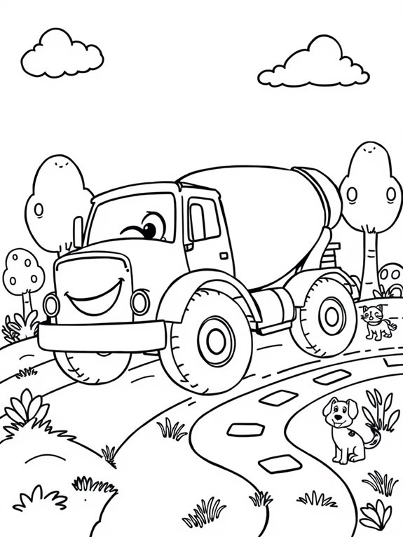 cement mixer truck illustration