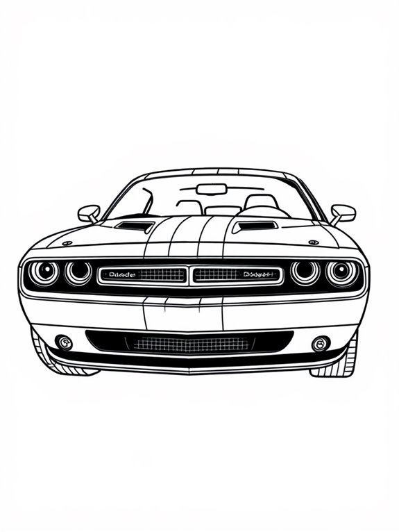 challenger racing stripes coloring page