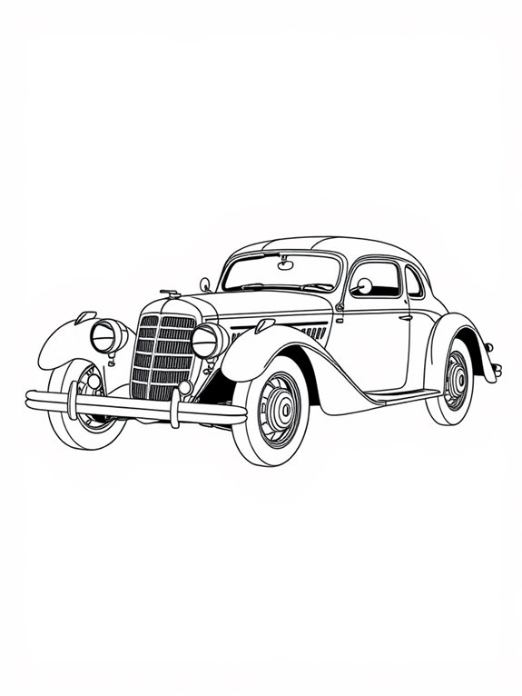 charming vintage car illustration