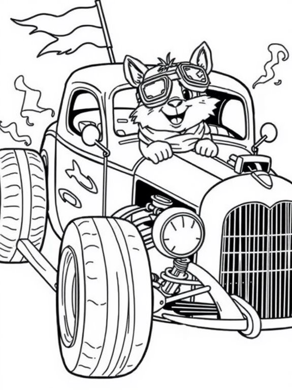 cheerful animal driver rod