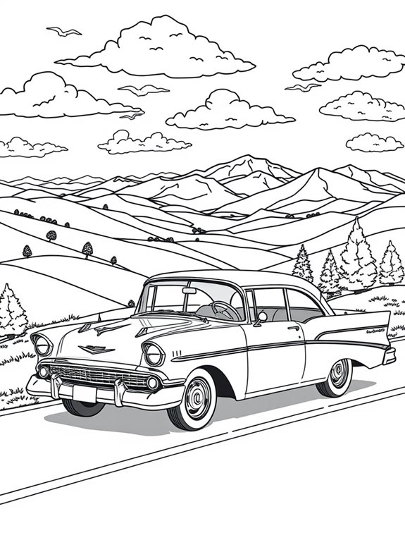 chevrolet bel air scenery coloring