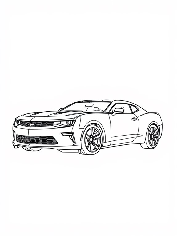 chevrolet camaro coloring outline