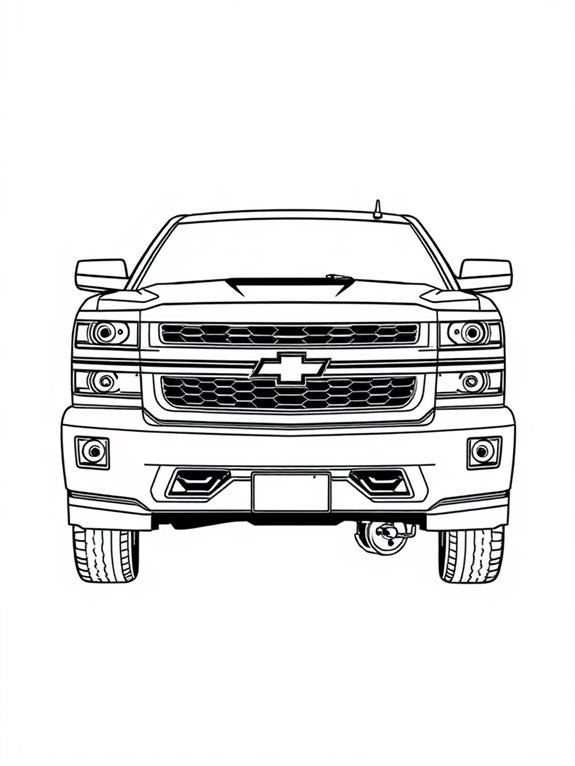 chevrolet silverado coloring page