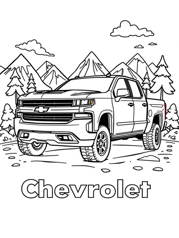 chevrolet silverado coloring page