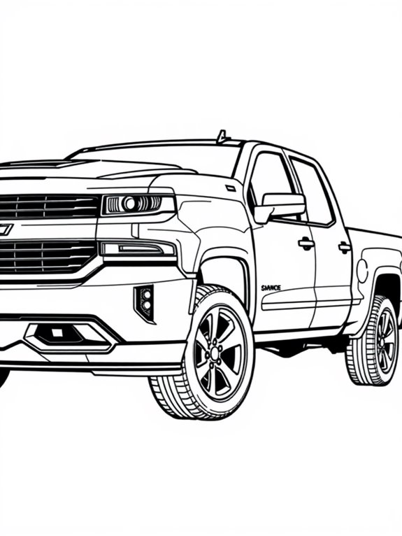 chevrolet silverado coloring page