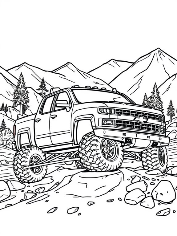 chevrolet silverado coloring page