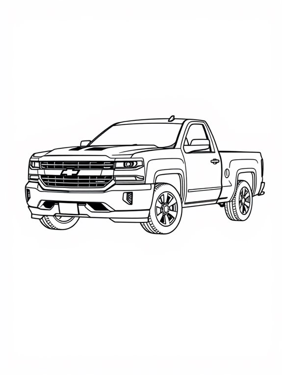 chevrolet silverado coloring page