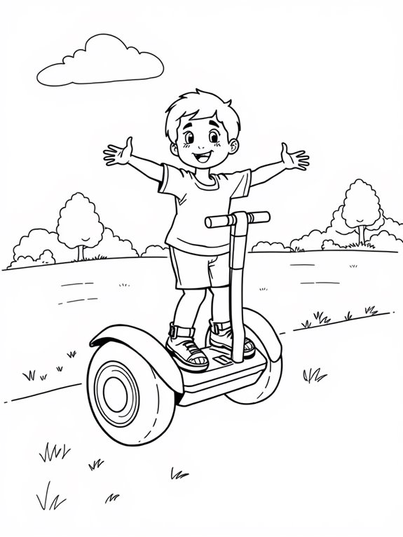 child riding a segway