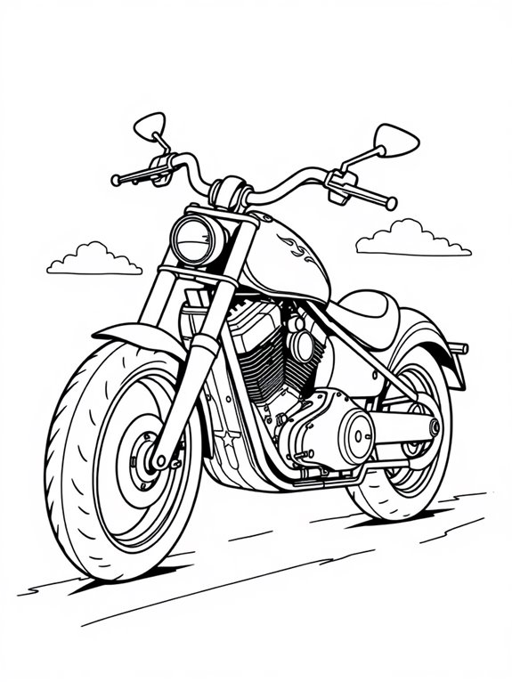 chopper motorcycle coloring page