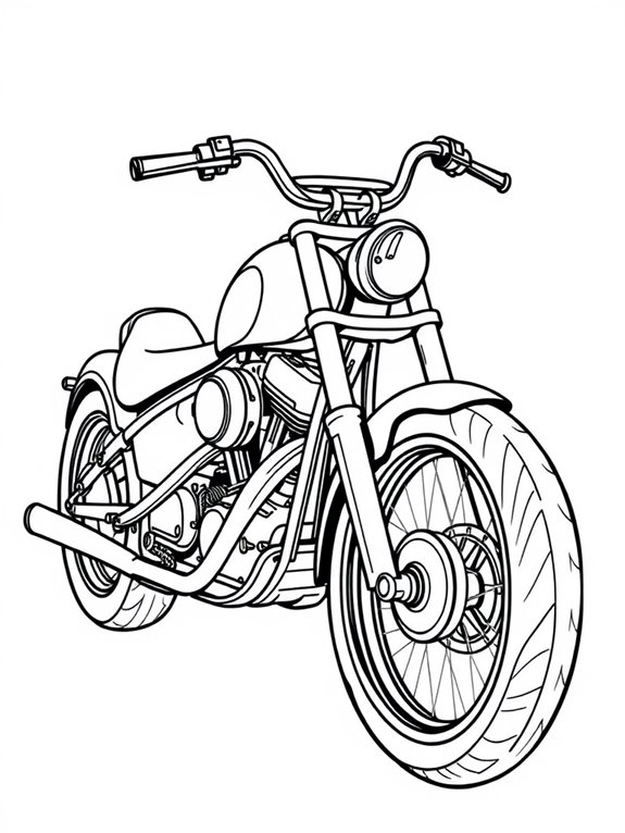 chopper motorcycle coloring page