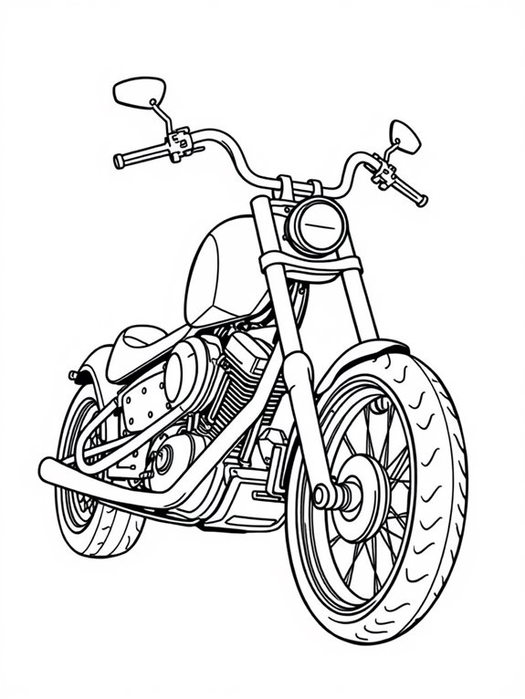 chopper motorcycle coloring page