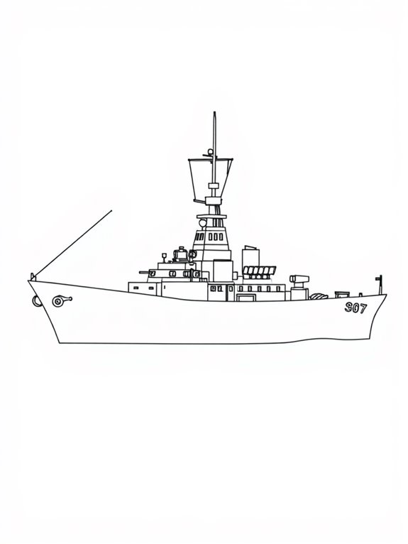 classic battleship coloring page