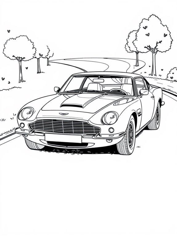 classic car coloring page