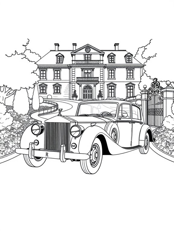 classic car coloring page