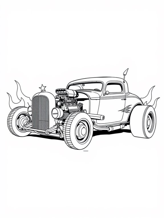 classic car coloring page