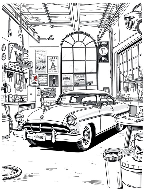 classic car coloring page