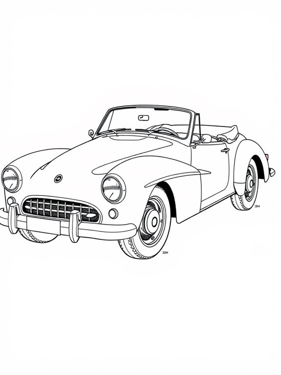 classic convertible coloring page