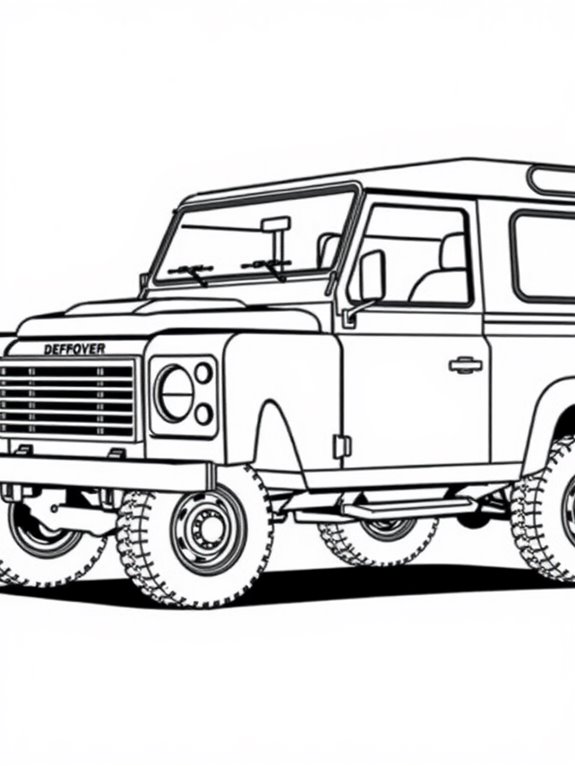 classic defender coloring page