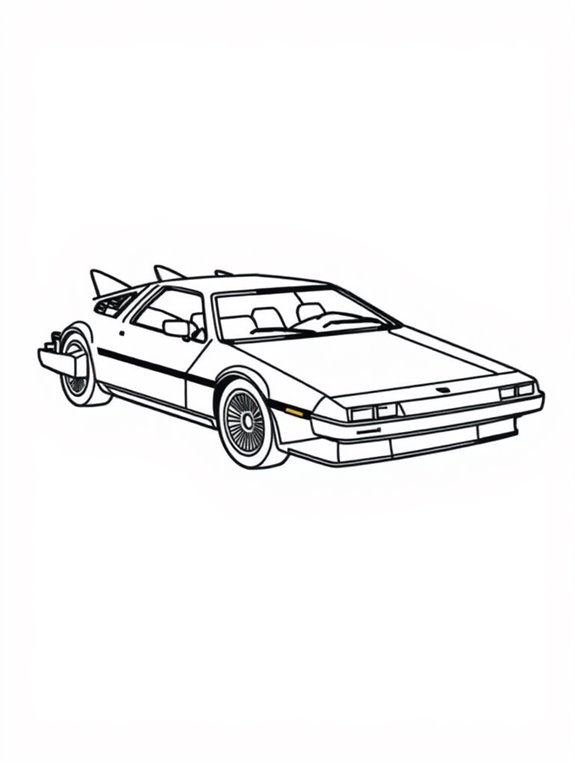 classic delorean car outline