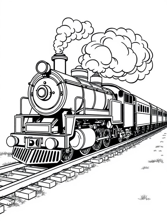 classic diesel train illustration