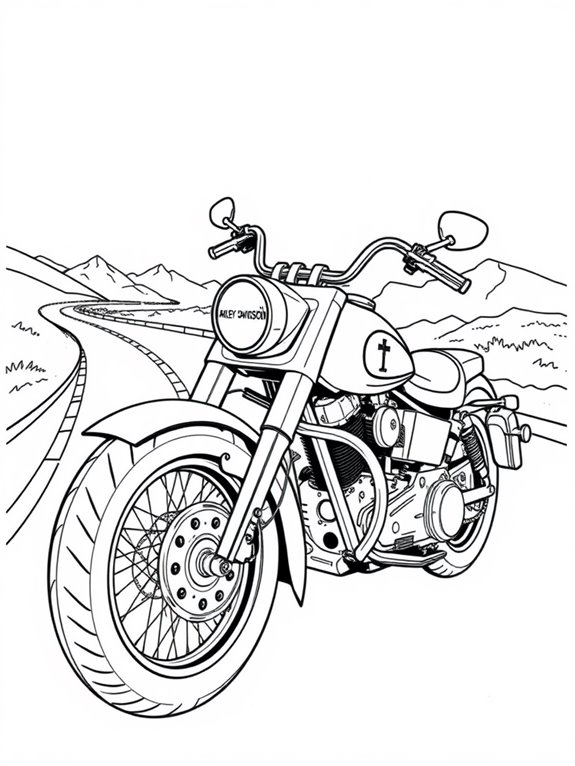 classic harley davidson coloring page