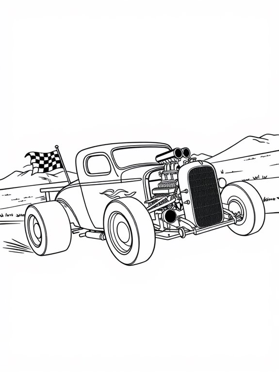 classic hot rod coloring page