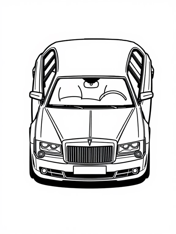 classic limo coloring page