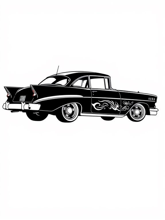 classic lowrider car silhouette