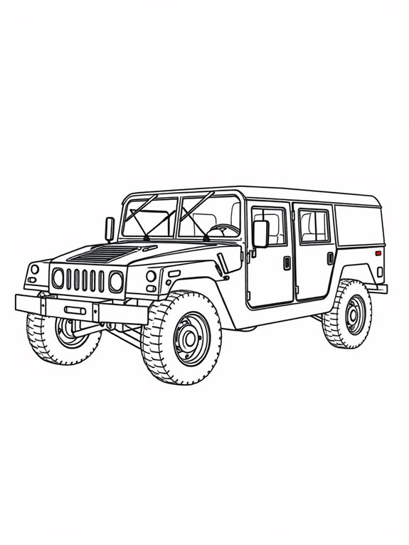 classic military vehicle coloring