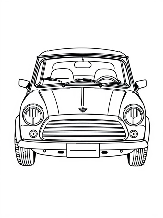 classic mini cooper coloring page