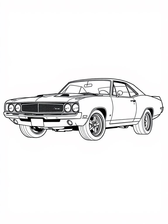 classic muscle car outline