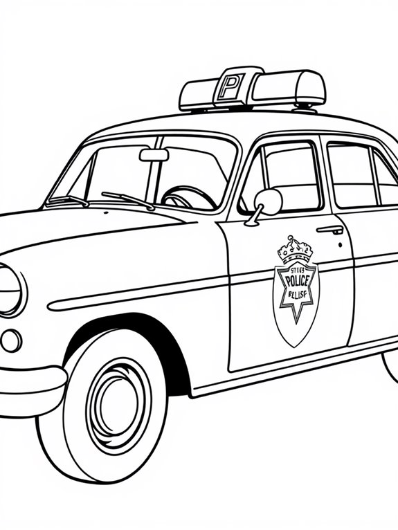 classic police car illustration