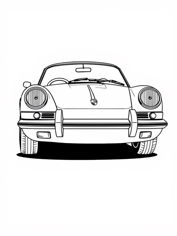 classic porsche coloring page