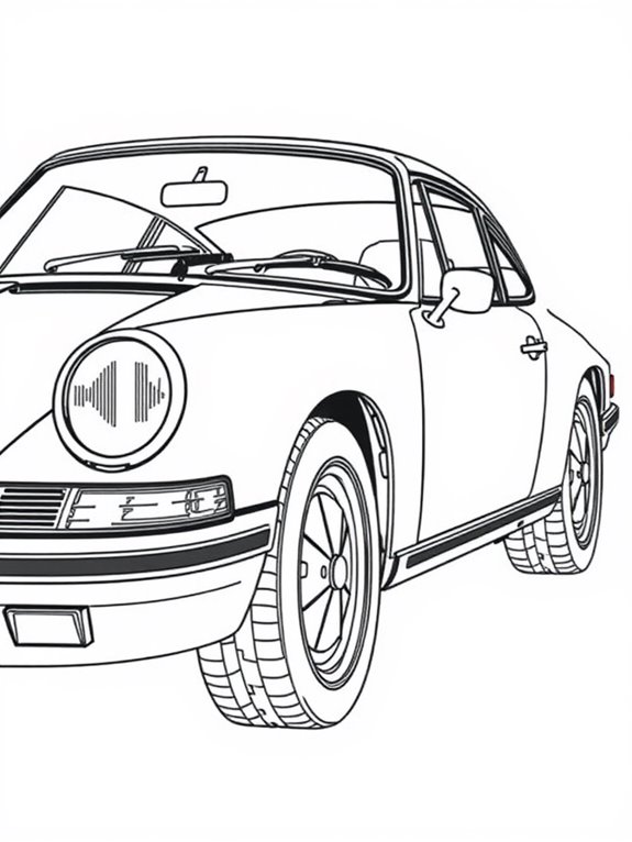 classic porsche coloring page