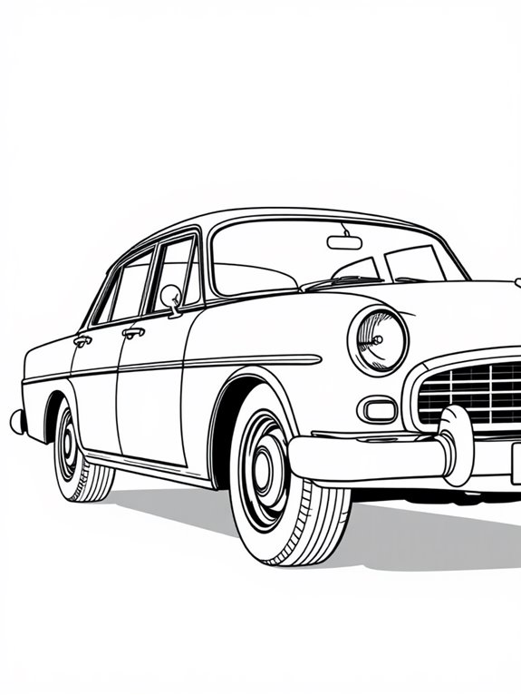 classic sedan coloring page