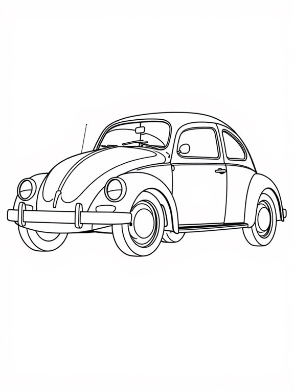 classic volkswagen beetle outline