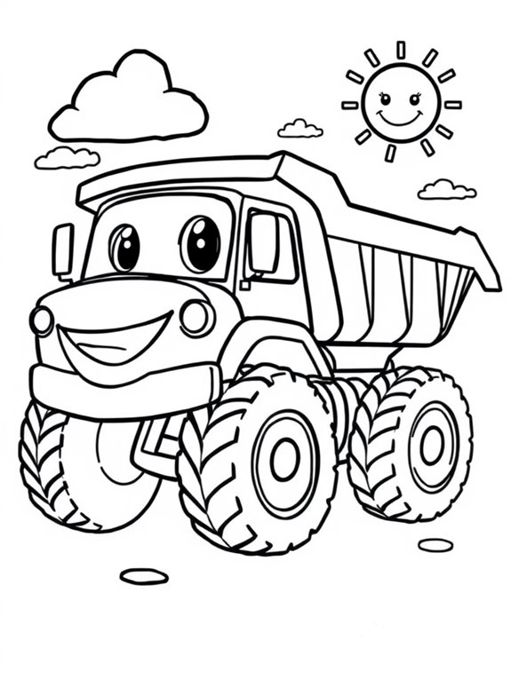 colorful cartoon dump truck