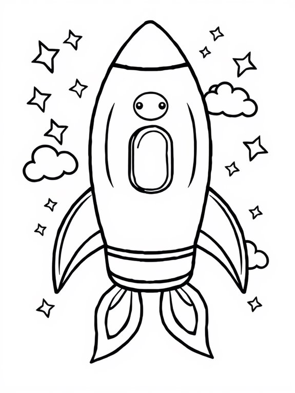 colorful cartoon rocket illustration