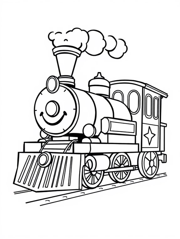 colorful cartoon steam train