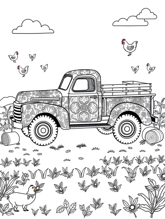 colorful farm truck design