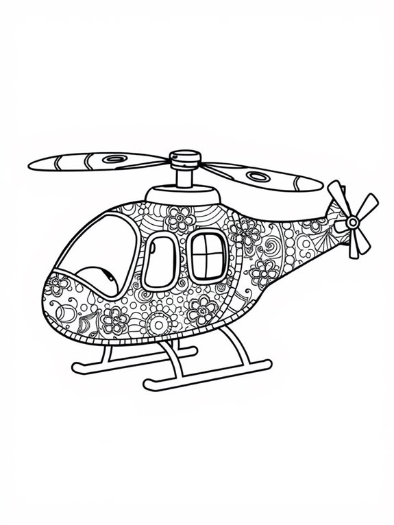 colorful patterned helicopter design