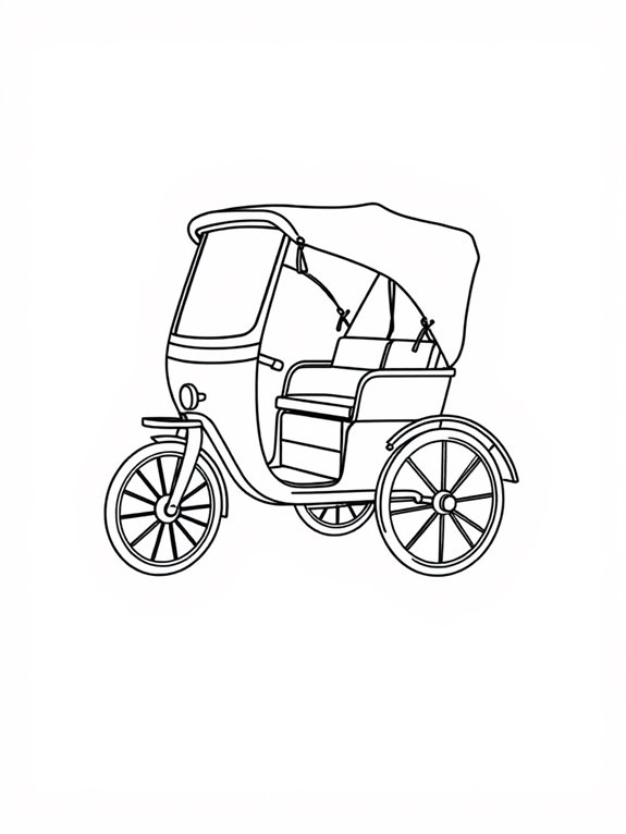 colorful rickshaw coloring page