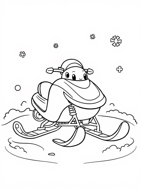 colorful snowmobile cartoon fun